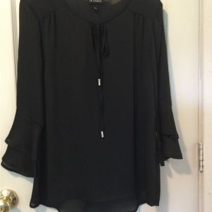I.N. Studio black sheer blouse size L